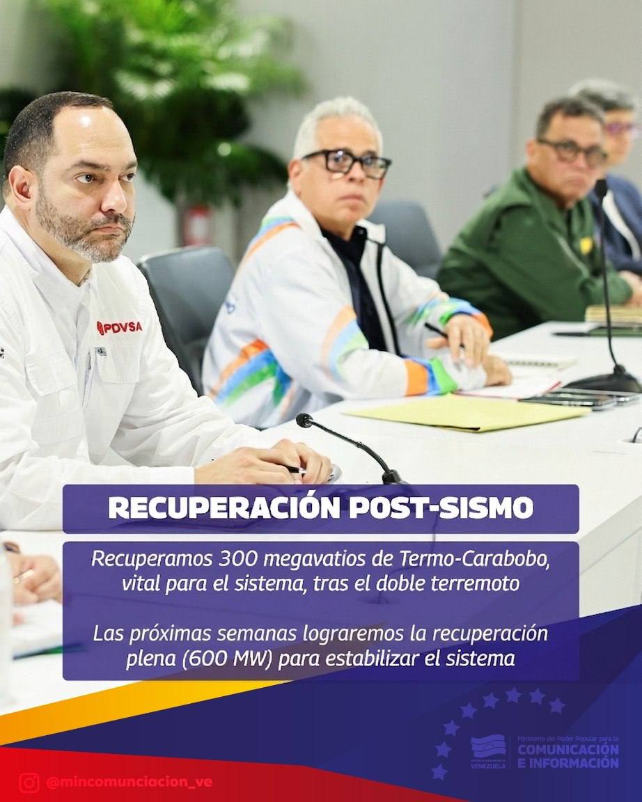 fonacit_ve's tweet photo. #EnClaves | La Presidenta (E) Delcy Rodríguez informó las acciones a tomar para la recuperación del Sistema Eléctrico Nacional tras el doble terremoto. 1/2 https://t.co/N8hAyzPzKS