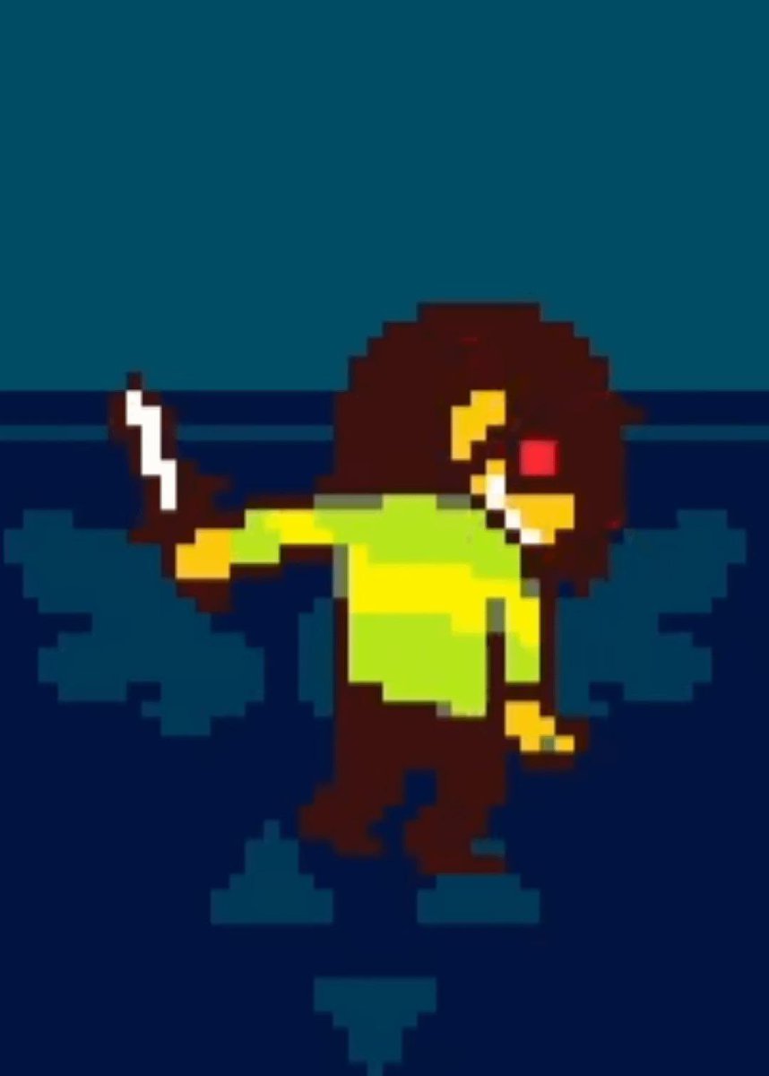 THESHORESMIRAGE's tweet photo. #deltarune Kris' Knife is becoming a Black Knife. It has deteriorated heavily. From shiny and prestine pre-TV World to gross and nasty by Chapter 5, BEFORE Flower King. This confirms Kris DIDN'T make the Card Kingdom / Castle Town. https://t.co/0deDa7tV0t