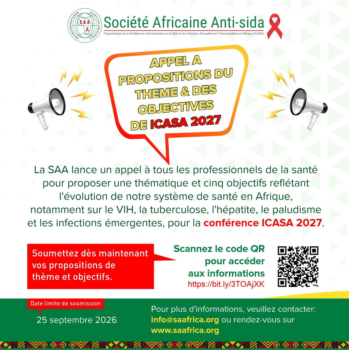 icasa_conf's tweet photo. APPEL A PROPOSITIONS DE THEME &amp; OBJECTIVES DE ICASA 2027

#ICASA2027 #SAA https://t.co/QegZ4m9X6P