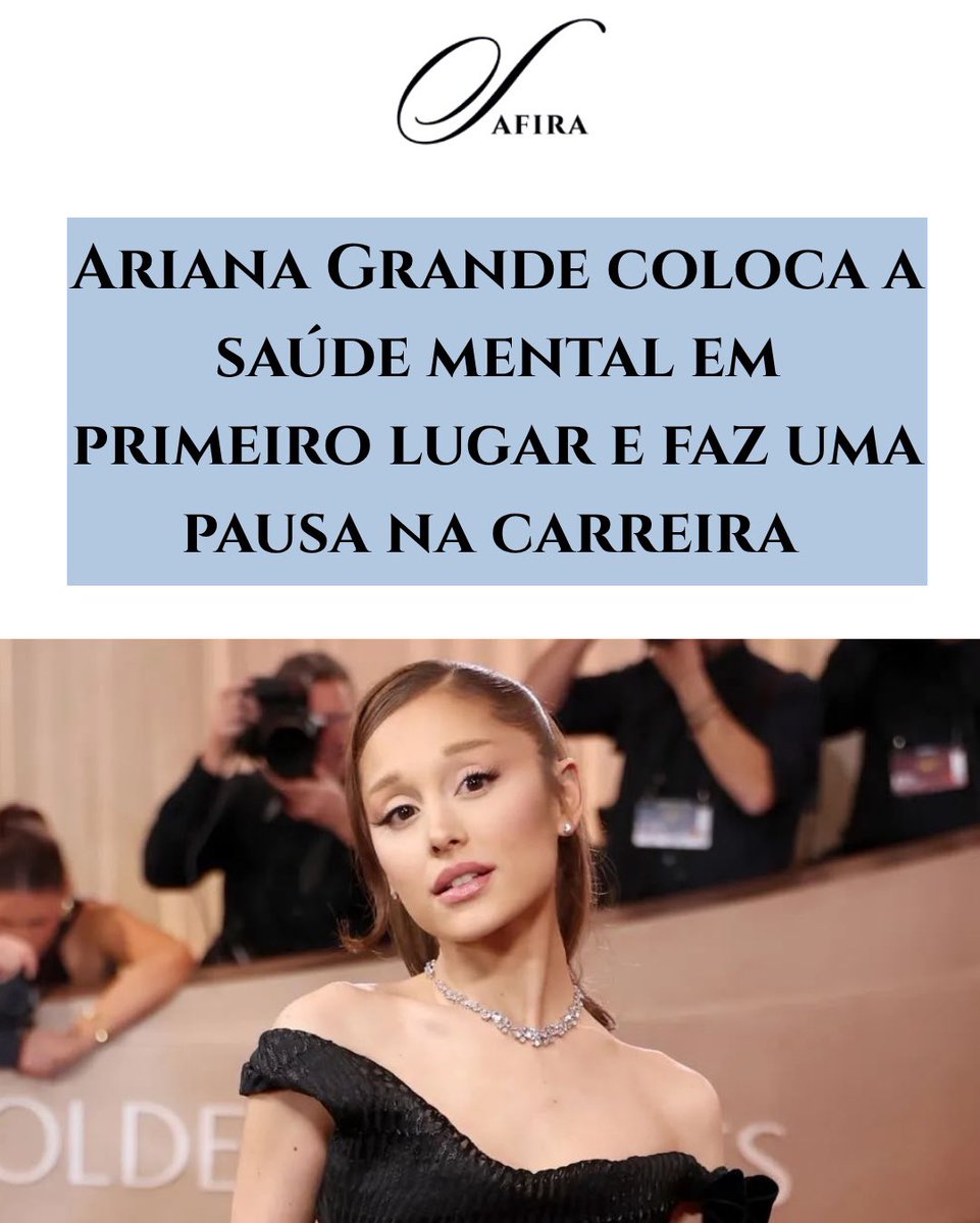 RevistaSafira's tweet photo. Ariana Grande decidiu parar, mas a notícia vai muito além da música.
A decisão surge porque voltou a ser alvo de milhares de comentários sobre a sua aparência.
Lê o artigo completo em https://t.co/XdZBb4ZP18
#arianagrande #petal #saudemental #mentalhealth #celebridade https://t.co/Ss2RuyGIg5
