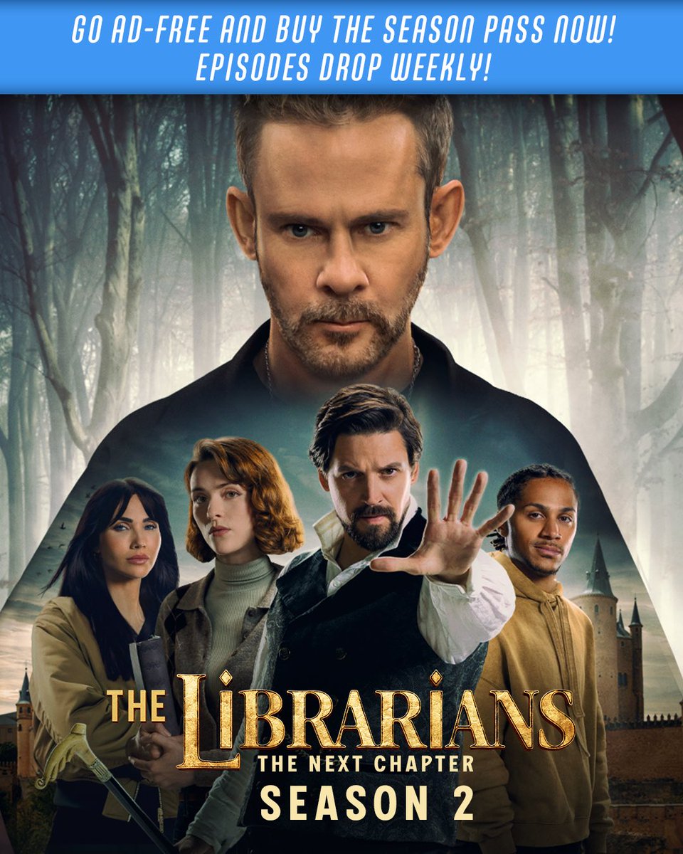 Dean_Devlin's tweet photo. Want to watch Season 2 without cable? New episodes of #TheLibrarians: The Next Chapter arrive on #ElectricNOW every week at midnight PT after they air.
https://t.co/OfLeMBpFTT https://t.co/Z3Gt0gcsne