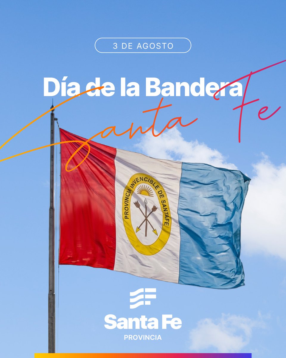 GobSantaFe's tweet photo. ¡Honramos los colores de nuestra identidad! Nuestra bandera provincial es el reflejo de la historia, la fuerza de nuestra producción y el orgullo de vivir en una provincia Invencible.

Unidos bajo este símbolo, seguimos construyendo una Santa Fe con más oportunidades, desarrollo y futuro para cada santafesino.
