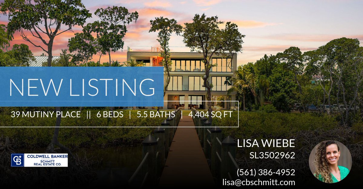 lisawiebe22's tweet photo. 📍 New Listing 📍 Take a look at this fantastic new property that just hit the market located at 39 Mutiny Place in Key Largo. Reach out here or at (561) 386-4952 for more information

Lisa Wiebe
561-386-4952
lisa@cbschmitt.com https://t.co/qOK0Eoj3QW https://t.co/b4s2S0IUxx