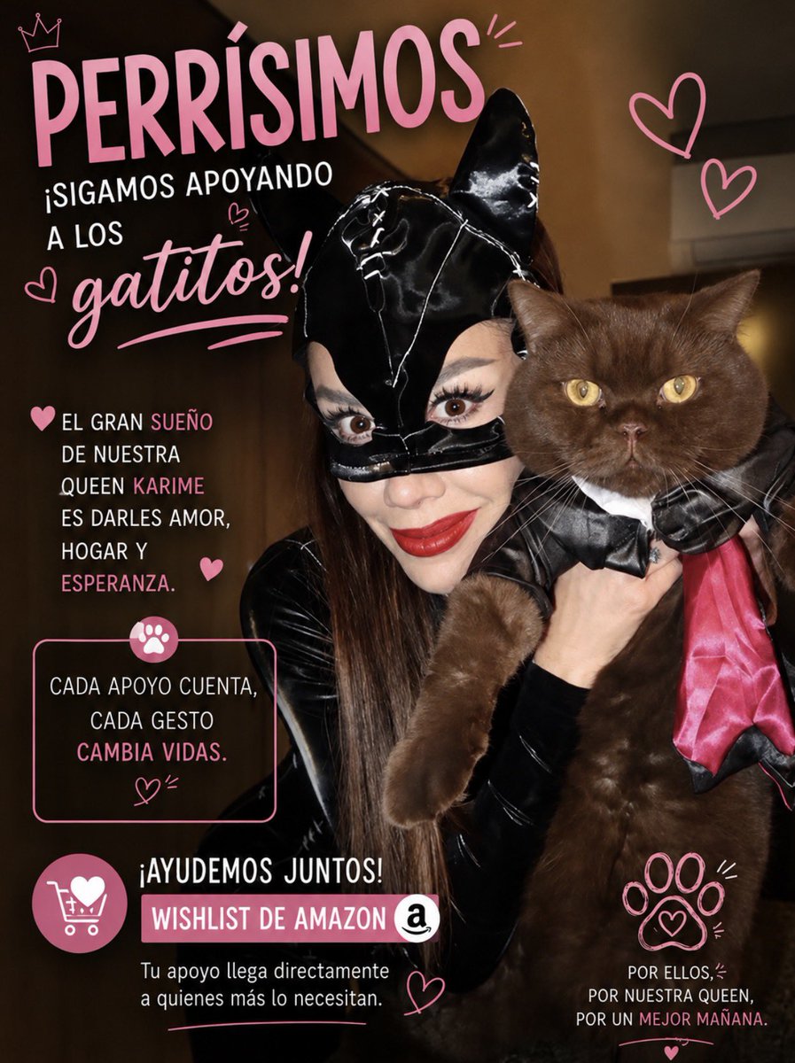 CMBYCMB's tweet photo. ‼️ 🐾 ¡Últimos días, Perrísimas! ‼️ 
Aún estamos a tiempo de hacer la diferencia. Súmense a apoyar el sueño de nuestra Queen Karime y brindemos una nueva oportunidad a muchos gatitos. 🐱✨
🔗 Wishlist 

https://t.co/CidRV4uHl8

#KarimePindter #PerrisimxsXLosMishis https://t.co/Jm7gGVvpwo