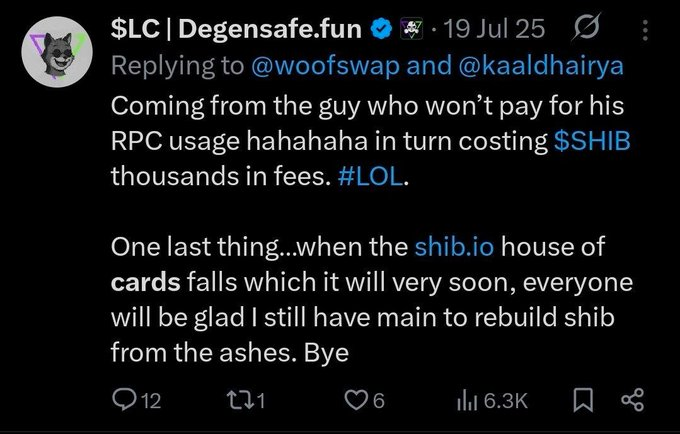 Mazrael_shib's tweet photo. literally didnt mentioin our ecosystem or tech at all. 

And we have devops shipping daily. as all can see on shibwatch. on https://t.co/hfpopPnkPe  

the actual site, that you hide and pretend nothing exist by placing a dead link on OUR banner.  with the actual ShibaSwap and Shibarium that had us mentioned on Rowe Price ETF and pushed our adoption in EU and JPN. chain you have not mentioinned once in this space.   not surprised tho. they say they are removed breeds themselves. can refer to the medium about breeds dismantled.

But yes Shytoshi is ambasador now (as pinned on his profile and shared in blog).

ShibToken account that joined is LC in this screenshot and kept our network account silent other than threaten to launch a pumpfun.
