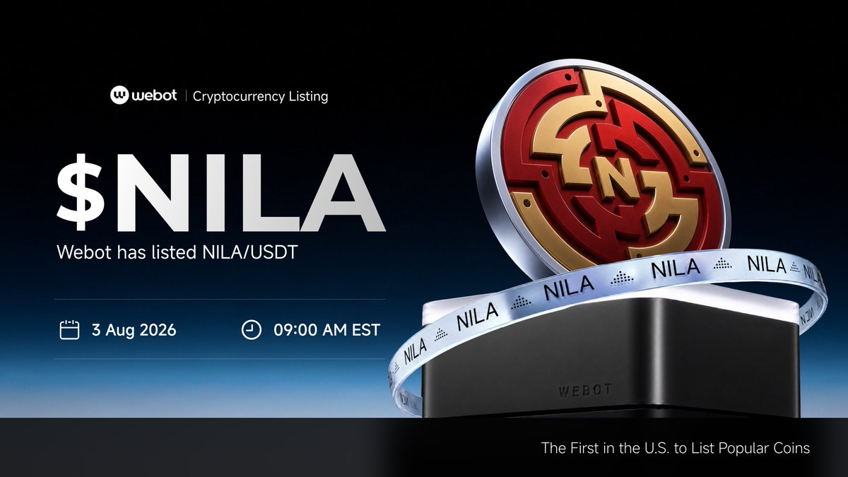 joinwebot's tweet photo. 🔥 New listing on Webot: $NILA @nilatoken

$NILA is now live on Webot, making us the first regulated U.S. exchange to list it.

👉 Trade $NILA now: https://t.co/kmw1esl1BN

#Webot #NILA #Mindwave #CryptoInvesting https://t.co/4GyOnl186Y