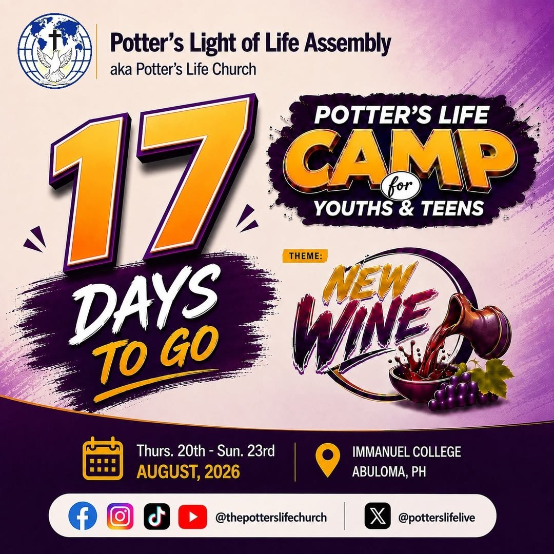 potterslifelive's tweet photo. 17 days to go! 🔥
New Wine is coming. Come expectant. Leave transformed. 

Please follow the Church Official Social Media handles and stay updated:

Facebook: https://t.co/0sK5rrocEz
YouTube: https://t.co/15Ar5G1LTn

#matching2026 #02Ago https://t.co/kWw4n2RnOK