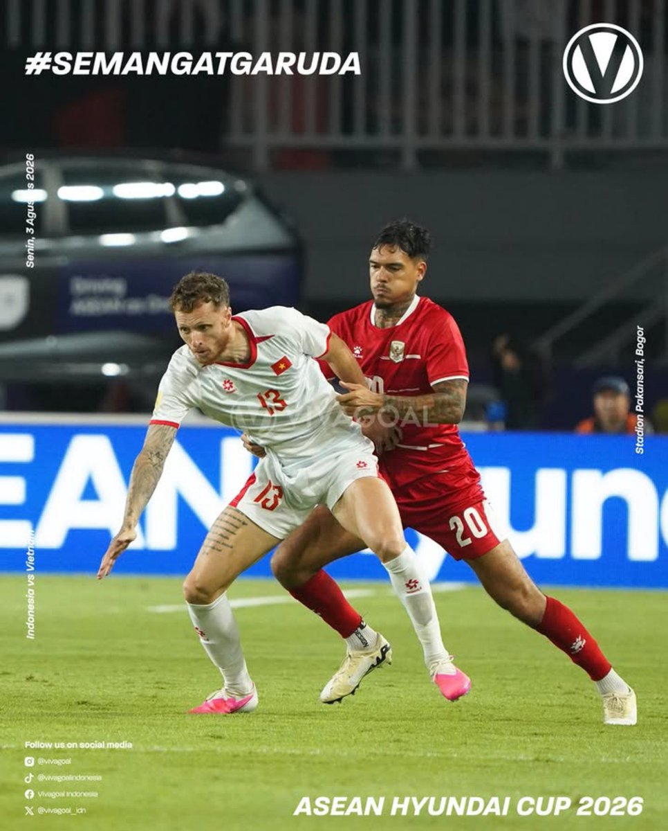 IndosFC's tweet photo. 🚨 WAKTU PENUH 🚨
📌 PIALA ASEAN 2026 - FASE GRUP
➡️ GRUP A - MATCHDAY 4 OF 5 (3/8)

MALAM PANJANG DI JALAN BESAR KAMI DATAAAANGGGGG~

📍🇮🇩IDN 0-3 🇻🇳VIE
⚽ 6' Nguyen Van Vi
⚽ 15' Nguyen Hai Long
⚽ 71' Nguyen Xuan Son

📸 VIVAGoal https://t.co/vd1S6dDaHs
