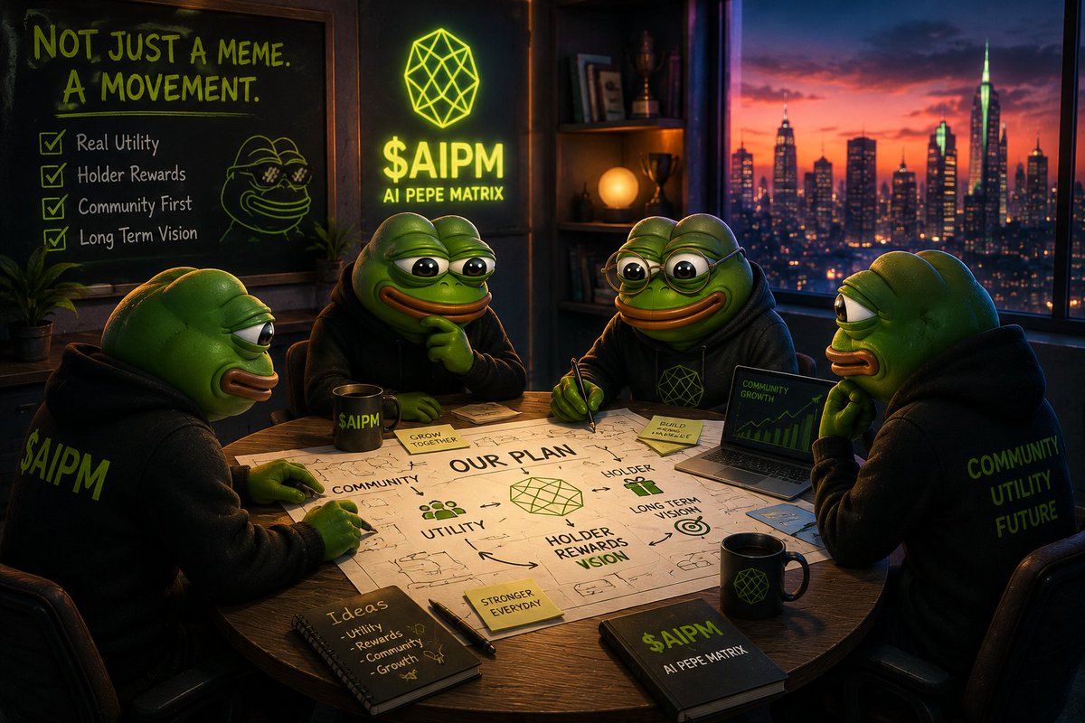 AIPMOfficial's tweet photo. 🐸 The strongest communities aren't built in green markets.

They're built by people who keep building, improving, and showing up every day.

That's the vision behind $AIPM. 🚀

#Solana #Crypto #MemeCoin #Web3 https://t.co/bMKnOMzeb6