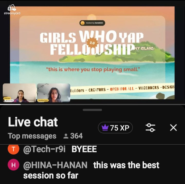 _SarahGoel's tweet photo. "Ask. Ship. Listen."

Three words from session with Anshita Saini that I'll be carrying forward.

Ask for opportunities.
Ship before perfection.
Listen closely enough to improve.

Thanks @anshitasaini_ &amp;  @connectdoradao 💫

#GirlsWhoYAP #AI #BuildInPublic #LearningInPublic https://t.co/aDEFL9CG4o