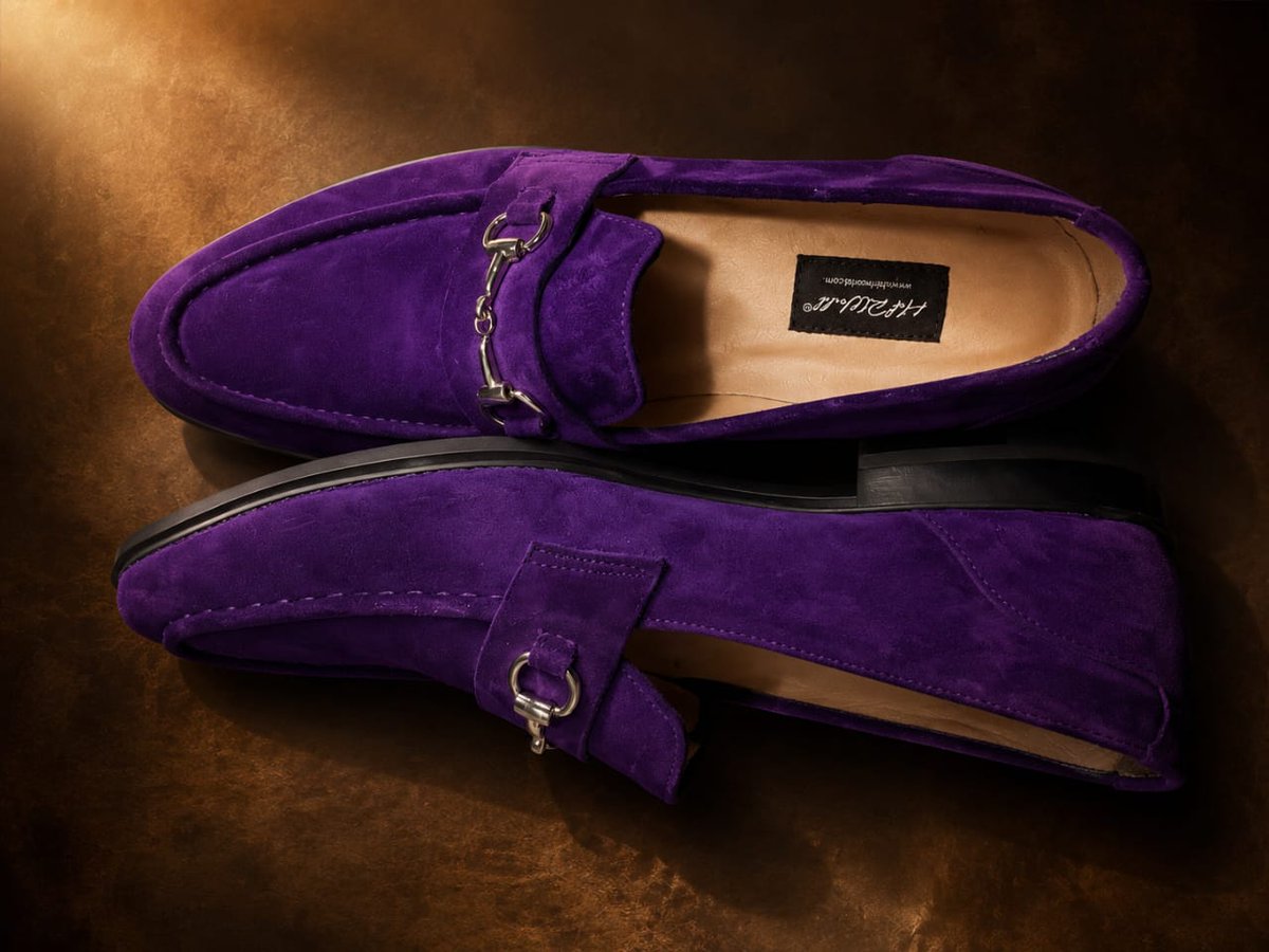 HefRWorld's tweet photo. Gold or Silver? ✨
Our Royal Purple Suede Loafers are available with both premium gold and silver horsebit buckles. Crafted for gentlemen who appreciate timeless style and comfort.
Which one is your favorite? 💛🤍
#Hef'Rworld #MensFashion #LuxuryLoafers #SuedeShoes #NajiaFashion https://t.co/IwWvtWtlnN