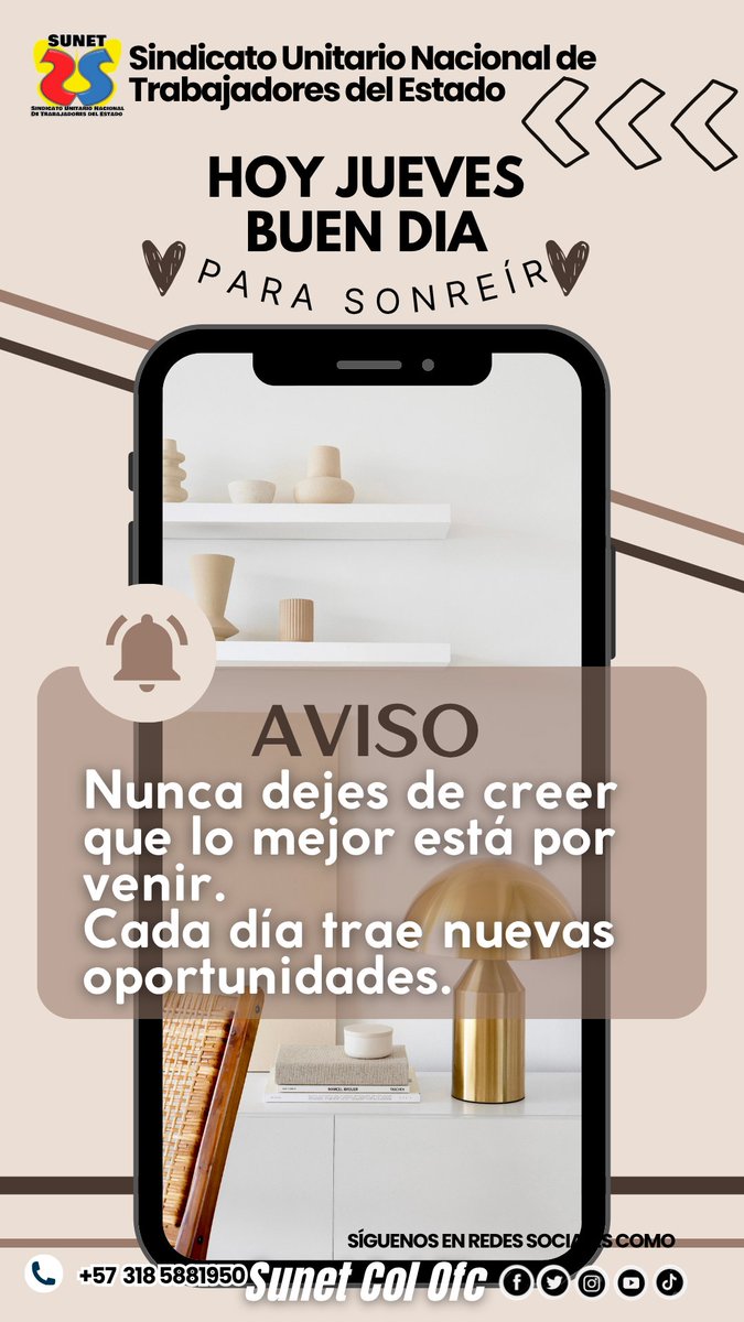 sunetcolofc's tweet photo. #sunet │👋🏼  Píldoras Positivas

⭐ Nunca dejes de creer que lo mejor está por venir.
Cada día trae nuevas oportunidades.👉 Reacciona con ❤️ si hoy eliges el optimismo.

Afíliate a SUNET, que respaldamos la defensa de tus derechos
Móvil: +57 3185881950
@GermanSUNET https://t.co/7QX58vXwb5