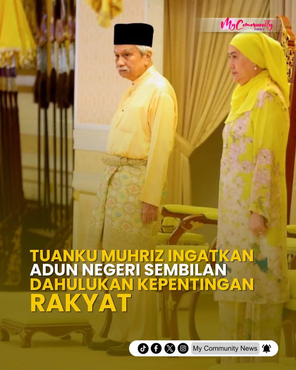 AliffAziz14270's tweet photo. Titah Yang di-Pertuan Besar Negeri Sembilan merupakan peringatan yang amat bermakna kepada setiap pemimpin. https://t.co/W96Z9KT19r
