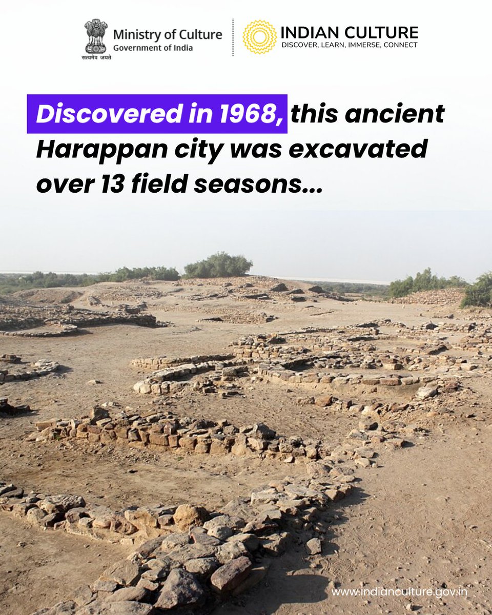_IndianCulture's tweet photo. Discovered in 1968 and excavated over 13 field seasons, #Dholavira stands as one of the most remarkable urban centres of the #IndusValley Civilization.

Inscribed as a #UNESCO World Heritage Site, it continues to provide invaluable insights into the advanced town planning, architecture, and water management systems of the #Harappancivilization.

Explore more about India's archaeological heritage by visiting https://t.co/z3KeKDaAsG

Follow @_IndianCulture  for more stories celebrating India's rich cultural and archaeological legacy.

#IndianCulturePortal #MinistryOfCulture #IncredibleIndia #IndusValleyCivilization #ArchaeologicalSitesofIndia #ArchaeologicalSites #IndianArchaeology #Gujarat #HistoricSites #History  #Harappa #ASI #Archaeology #AncientIndia #WorldHeritageSite #IVC

@MinOfCultureGoI @AmritMahotsav @incredibleindia @tourismgoi @PIBCulture @Unesco @ASIGoI  @GujaratTourism