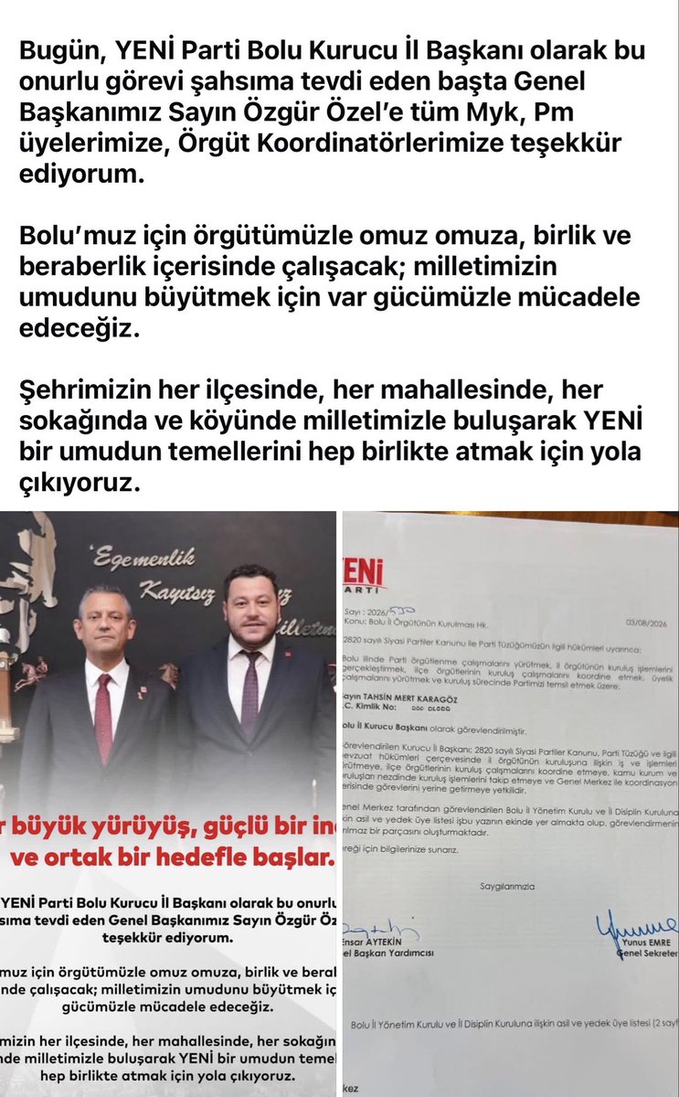 karagz_mert's tweet photo. Yolumuz Açık olsun. Bolu’ya Ülkemize ve Partimize Hayırlı olsun. Hedefimiz İktidar! https://t.co/VrmCxpgNhJ