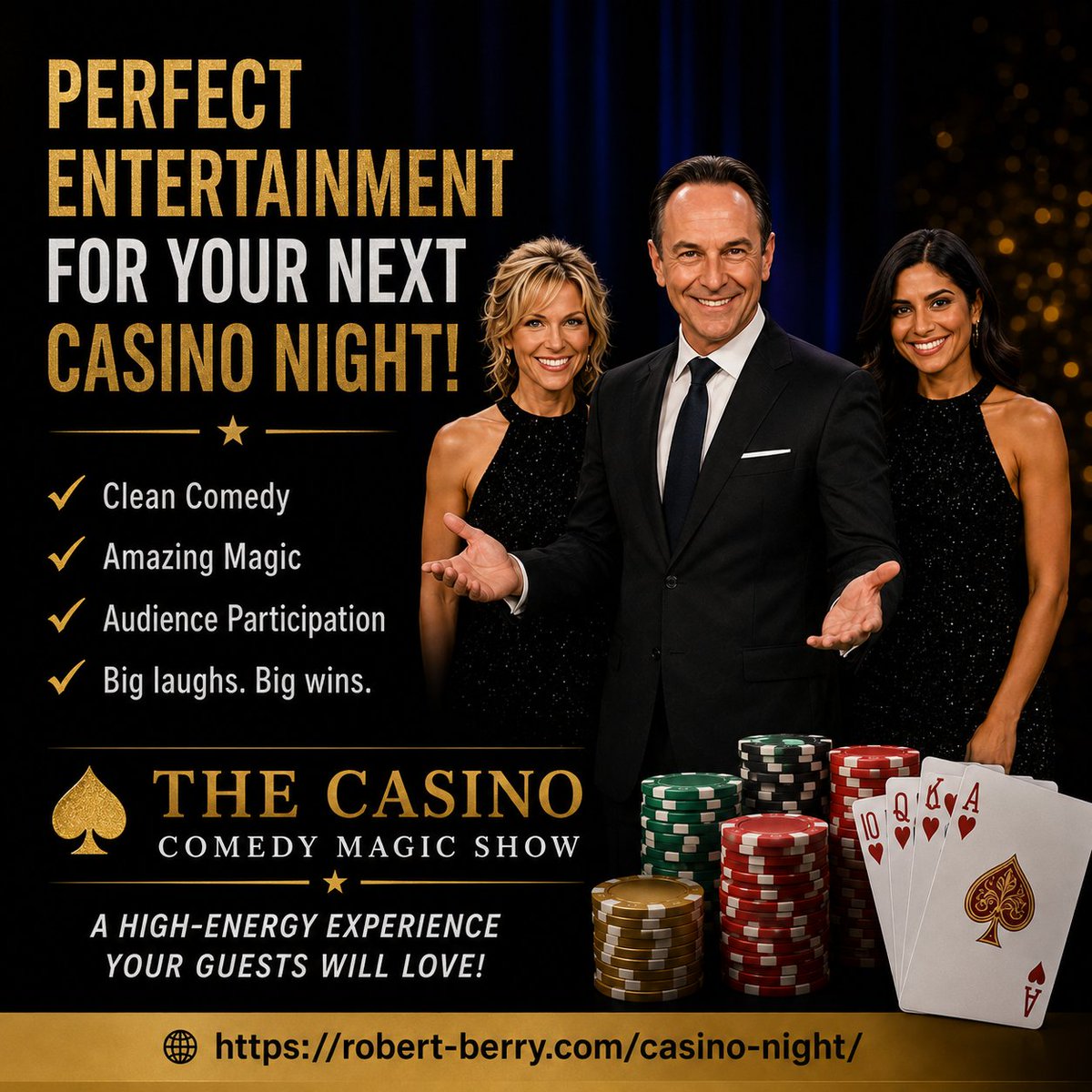 Robberry3364's tweet photo. The Casino Magic Show! Perfect for your fund raising, corporate or awards event! A show full of casino themed illusions, comedy and audience interaction. 
https://t.co/vFzpsbYTWv https://t.co/kwu4RhBbCi