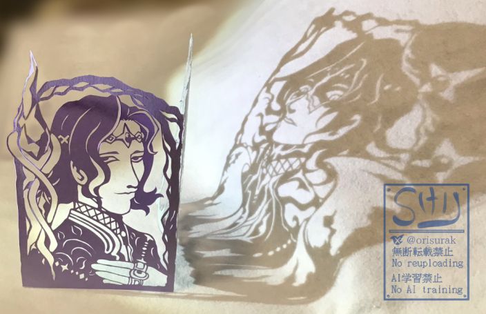 orisurak's tweet photo. #AFKジャーニー
光をあてると闇落ちするディアグレス(言い方よ)
の切り絵
途中でシーズーコン間にあわんなってなったので
しかけは雑になってますが
いい感じにはできたかな、と https://t.co/cKZHmbU1JK