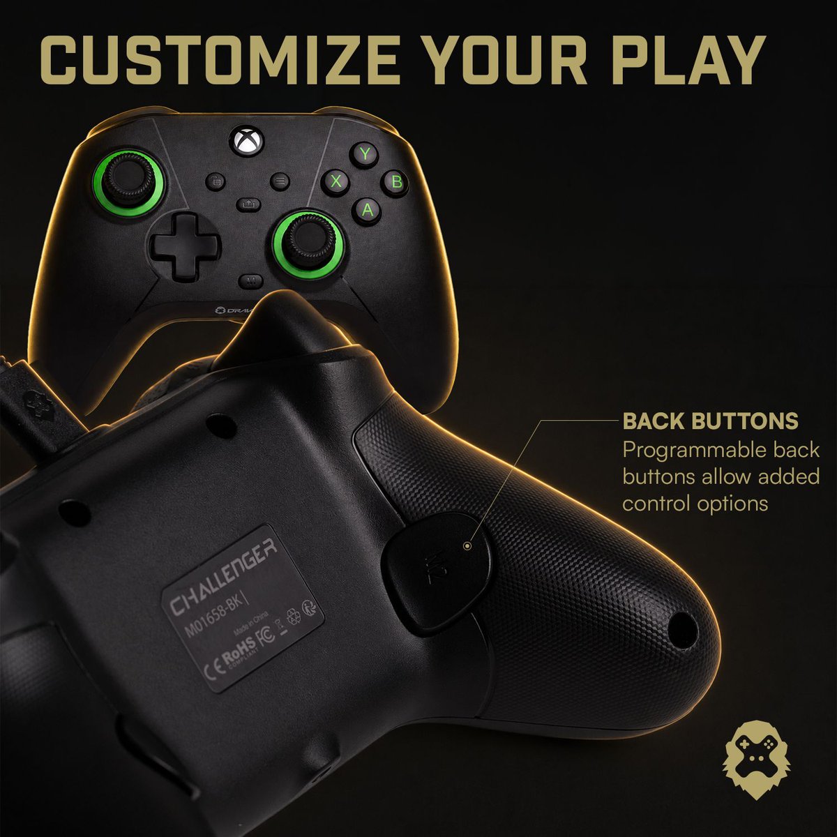 DrakongGaming's tweet photo. More control, right where your fingers already are.

Two programmable back buttons give Challenger a little extra utility without overcomplicating the controller.

🛒 https://t.co/0dGMuoXuLI 

#Gaming #BuiltToCompete #GamingSetup https://t.co/0zUBJQLidf