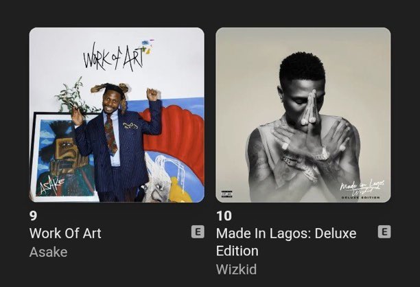 Olamide0fficial's tweet photo. Wizkid’s “Made In Lagos” Deluxe re-enters Top 10 on Nigeria Apple Music Albums Chart 🇳🇬🔥 https://t.co/gYrcDUPjMh