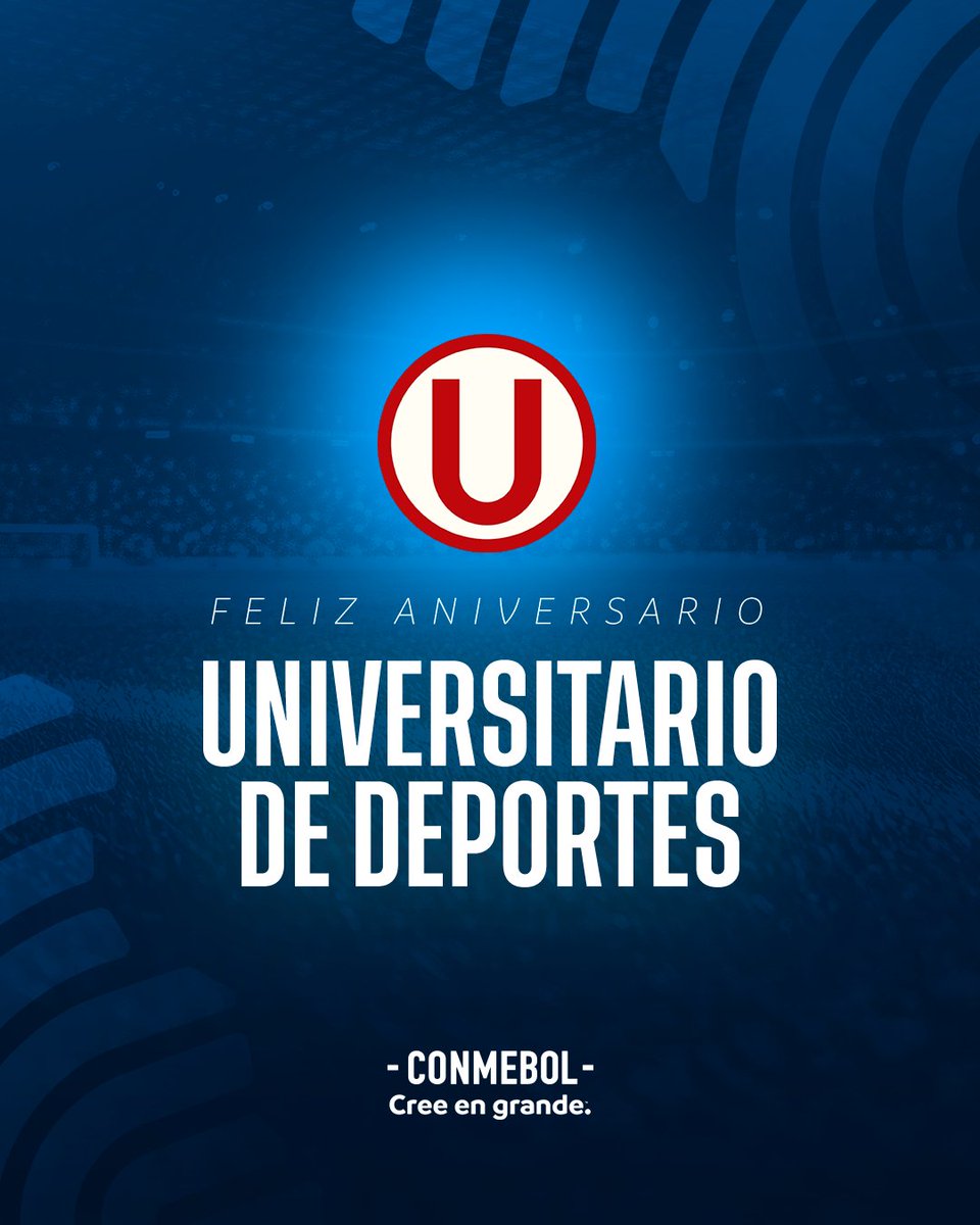 CONMEBOL's tweet photo. ¡Feliz aniversario, @Universitario! 🥳🙌 https://t.co/sRCoiq20gI