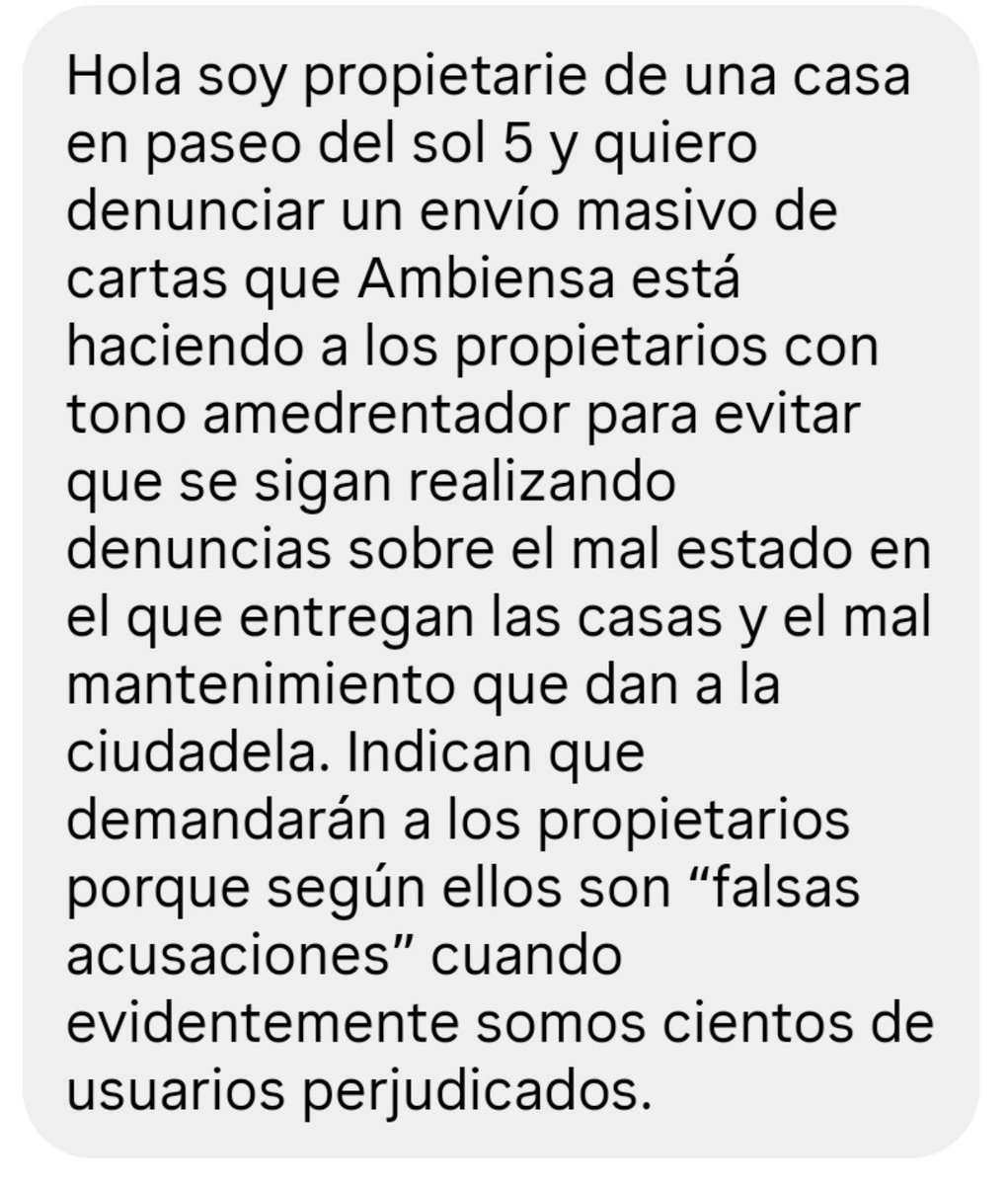 EmergenciasEc's tweet photo. #DenunciaCiudadana
Lamentable!
Residentes de la urb. Paseo del Sol 5 (Ambiensa) señalan que, tras denunciar públicamente los problemas del conjunto, habrían recibido correos del área jurídica advirtiendo posibles acciones legales.
​En lugar de recibir soluciones, los propietarios afirman que existirá un intento por silenciarlos ante lo que sucede en la Urbanización.