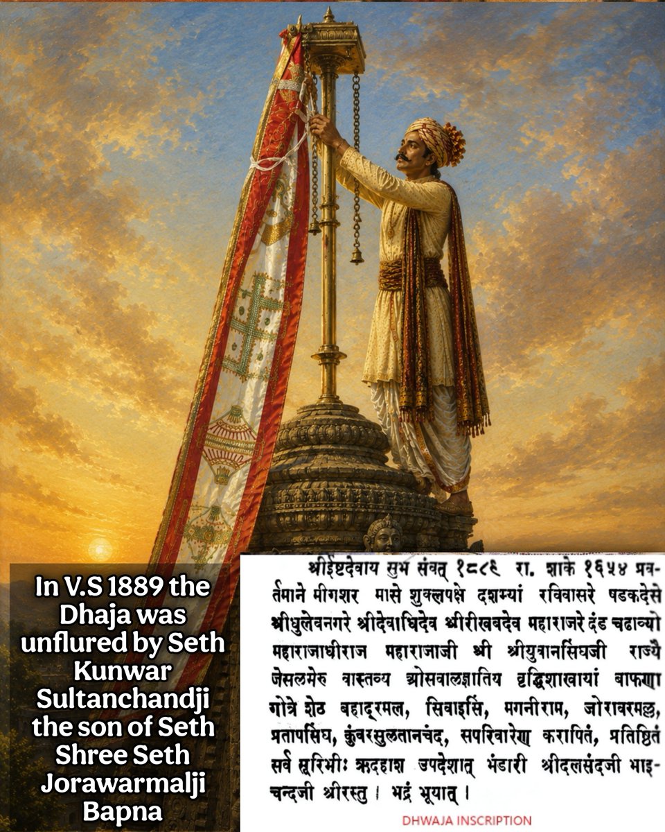 MIRAAJGogri's tweet photo. Connecting the Bapna family of Jaisalmer who were devout Shwetambar Jains . Along with the Maharana the Bapna family patronized Kesariyaji Mahatirtha actively . Giving the testimony of Kesariyaji Shwetambara mahatirth
Research credits : Me Rishit Jain
#jainism https://t.co/m0KWzeKIau