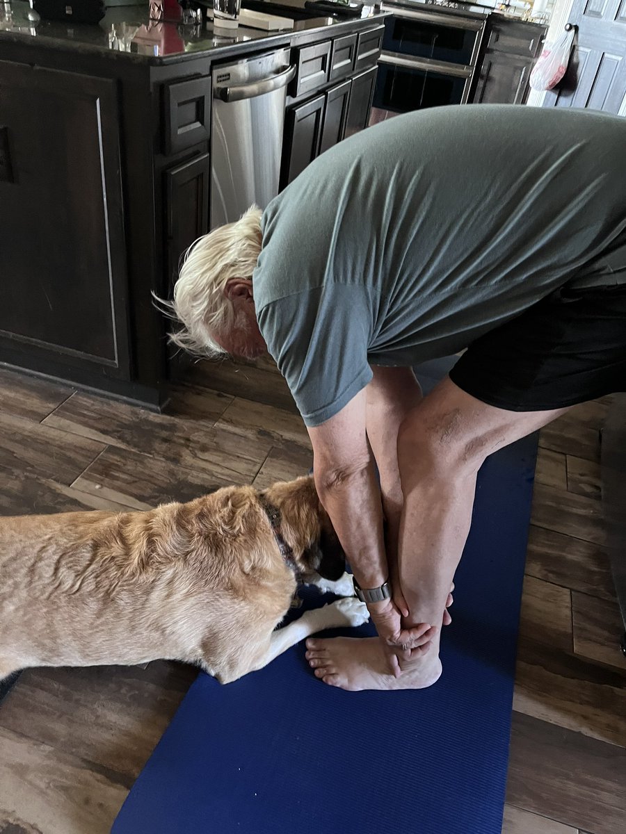 suptrdave's tweet photo. 1st official day of retirement! Thanks 2 the amazing Brazos ISD office staff 4 an unforgettable farewell. New chapter in Belton, TX and I even slept in until 5:00 a.m.! Morning walk &amp; yoga w/Bella #fitleaders https://t.co/N0aIuXvP1t