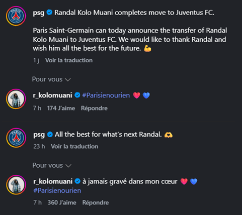 MegaPSG_'s tweet photo. ❗️ Randal Kolo Muani réagit aux publications du PSG sur son transfert: "À jamais gravé dans mon cœur. ❤️💙 #ParisienOuRien"  🥹 https://t.co/uaCHJUMzGC