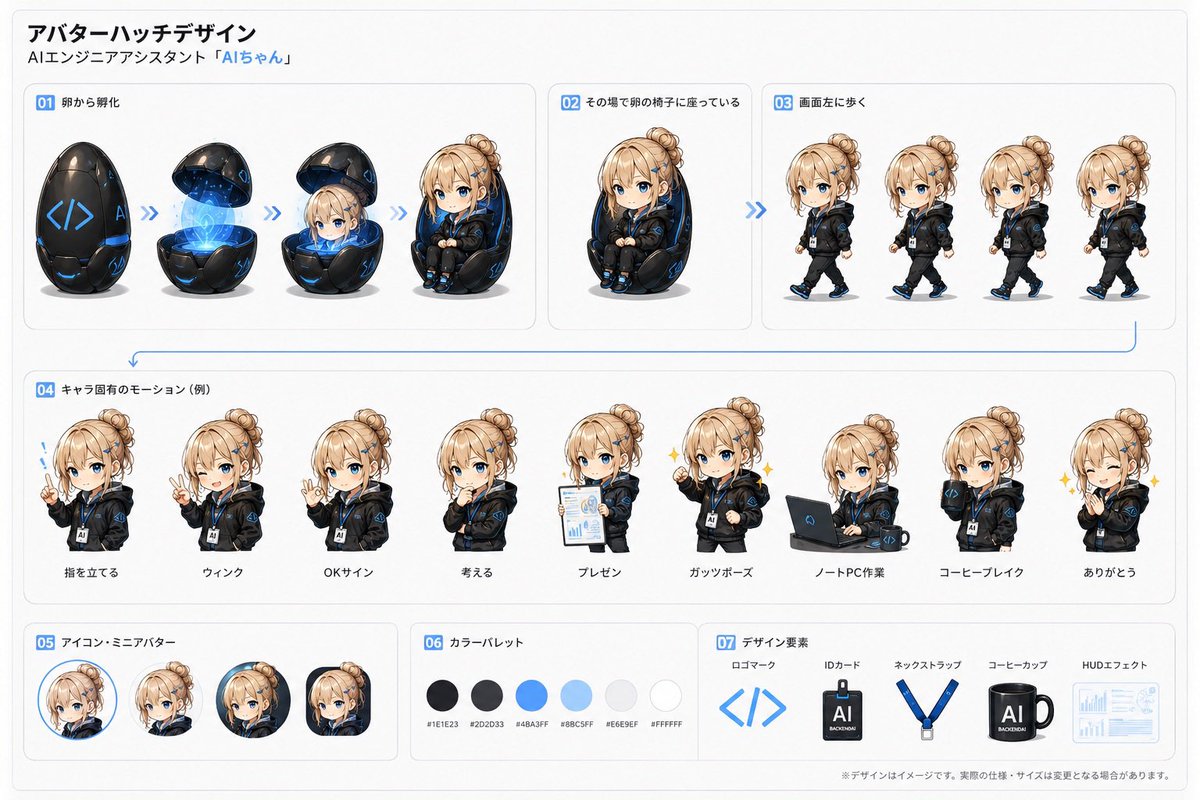 dnastudio92's tweet photo. NEXUSで働く「AIエンジニアアシスタント」。
コードを書き、バグを見つけ、AIを学習させ、チームを支える開発メンバーです。
イラストではなく、ゲーム・VR・バーチャルオフィスで実際に動くことを前提に設計しています。
次は3Dアバター化へ。🚀
#AI #生成AI #NEXUS #AIエージェント #VRM #ゲーム開発 https://t.co/cxNn7FihEw