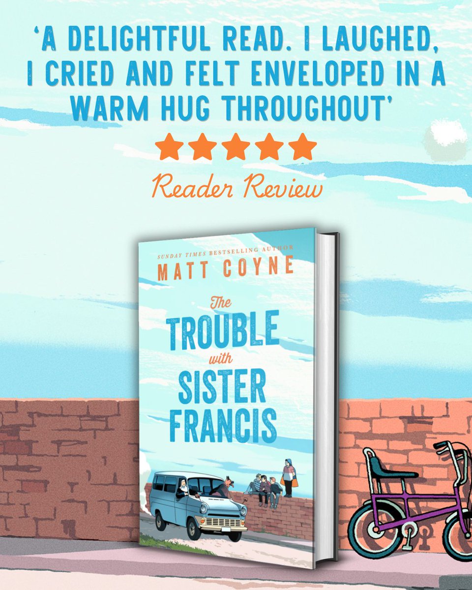 headlinepg's tweet photo. 'A delightful read... Ifelt enveloped in a warm hug throughout'⭐⭐⭐⭐⭐
'It transported me back to childhood'⭐⭐⭐⭐⭐

Sister Francis is an unlikely nun. She's sixty, sweary and drives like a lunatic🚗

Pre-order @mattcoyney's new book now!
https://t.co/sBBQYZAfNW https://t.co/7zOeenTtZo
