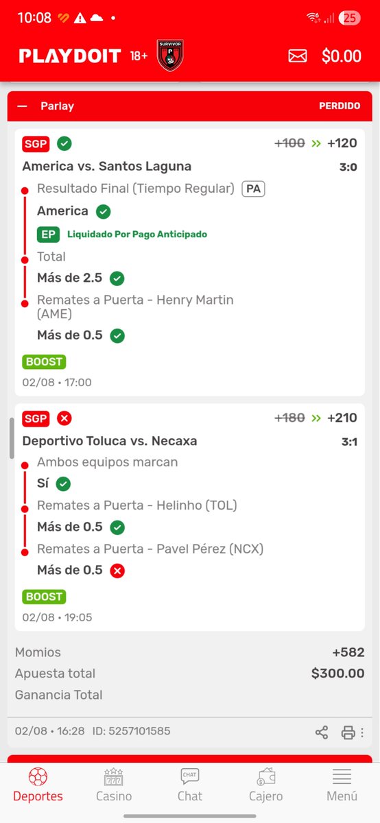 ElJimmysss's tweet photo. Exijo revisión de Parlay ID 5257101585 en @playdoitmexico. El software indexó falso a Pável Pérez con siglas NCX siendo de Toluca. Soporte cerró chat arbitrariamente. Reclamación ingresada ante @SEGOB_mx y @Profeco. #FalloDeSistema #FraudePlaydoit https://t.co/J7nbVxrid0
