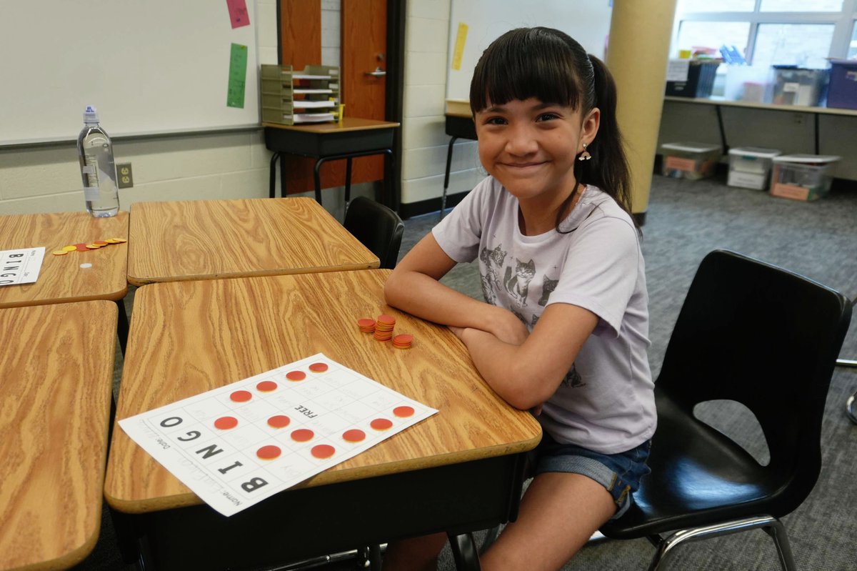 rochcommschools's tweet photo. What summer words are on your bingo card? Students take a quick brain break between summer learning lessons. #RCSpride https://t.co/zBUYVObeJc