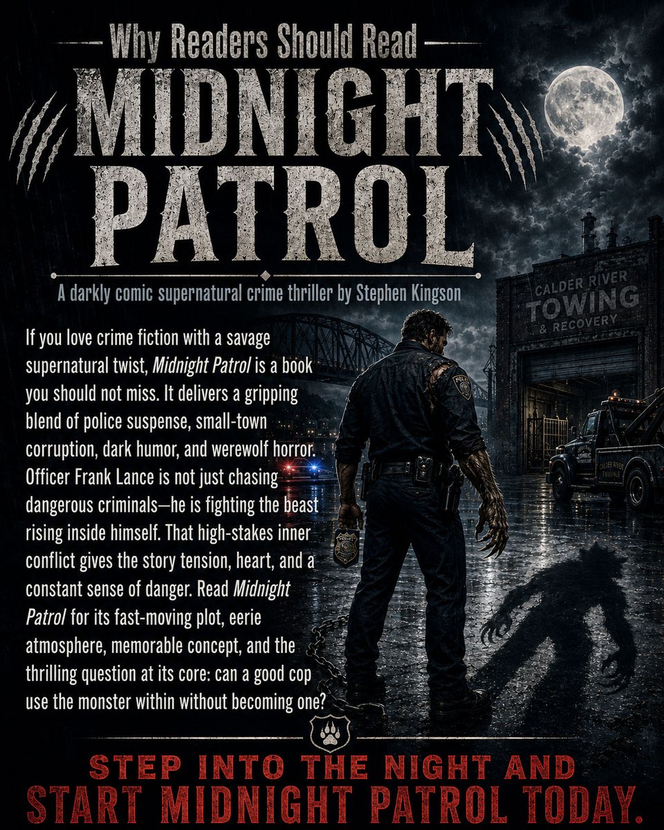 DriverClassics's tweet photo. @JackWillems1986 The badge cannot control the beast. After a savage bite, Officer Frank Lance has only three full moons to expose a conspiracy of corrupt cops before .... https://t.co/DnqzCuw7FR #ad #WerewolfHorror #SupernaturalThriller #CrimeHorror #PoliceConspiracy #DarkFantasy #MonsterFiction https://t.co/CxoJ7X1ZIe