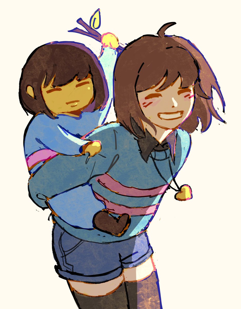 aslll_y's tweet photo. og frisk with 2016 anime girl frisk together #undertaleㅤ https://t.co/RVdAkpXawK