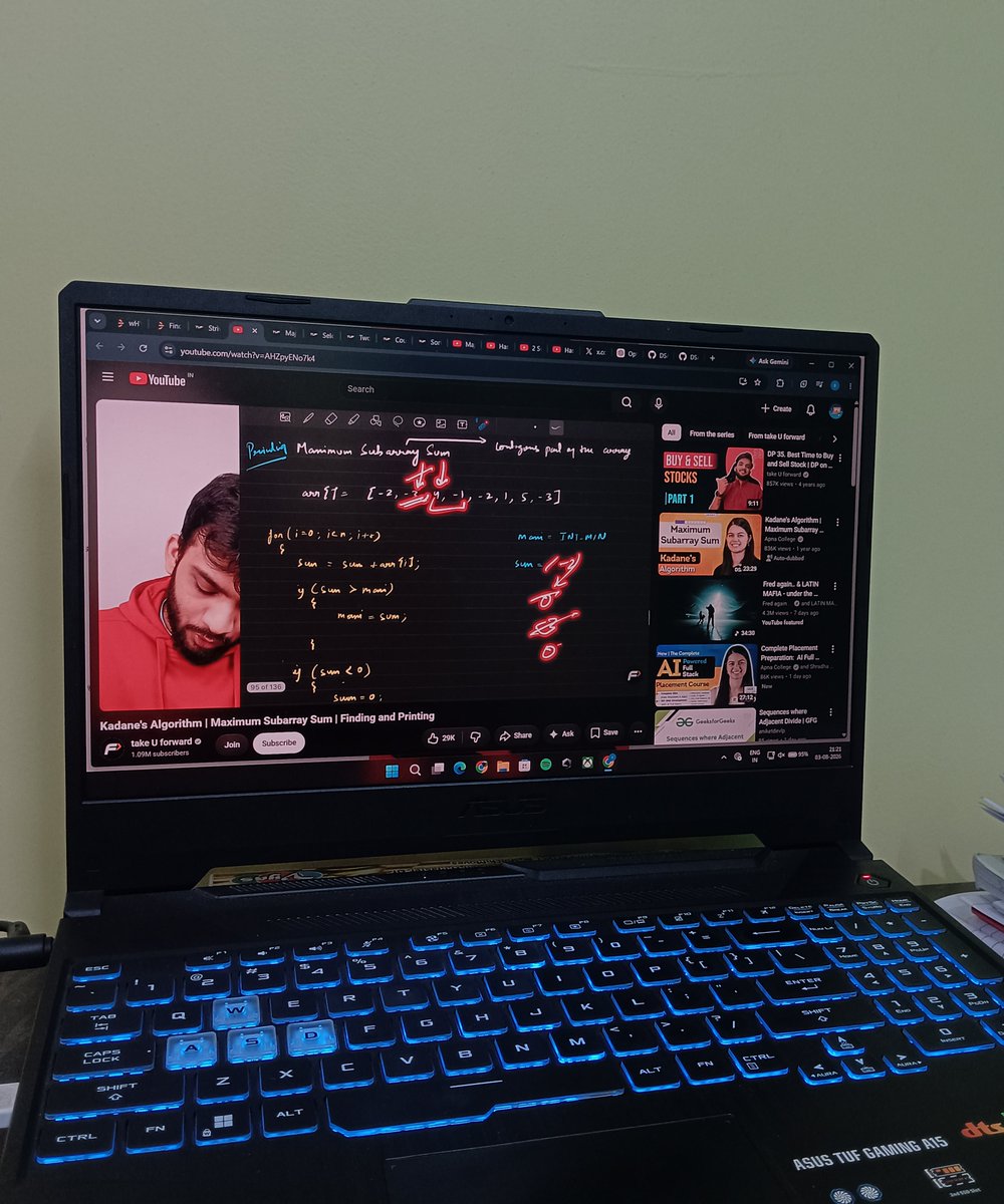 SUJALKRCODES's tweet photo. Day 15/30 of my #30DaysOfCode 🚀

Today's progress:
 Kadane's algorithm.

Steady progress, one problem at a time.

#30DaysOfCode #DSA #Java #StriversA2Z #CodingJourney https://t.co/q6dtKfXGm8