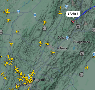 EdwinGalban1002's tweet photo. @Flightwatcher1 @usembassyve Ya casi esta en Bog https://t.co/qsAB25G6wV