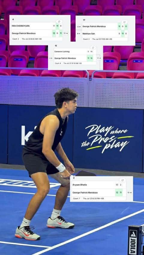 News5PH's tweet photo. PINOY PICKLEBALL PRIDE!

Nagtala ng kasaysayan si Patrick Mendoza bilang kauna-unahang Pilipinong umabot sa Professional Pickleball Association (PPA) Asia Pro Men's Singles Quarterfinals sa 2026 Leapmotor Singapore Open.

Kasama ang teammates niyang sina Vien Isearis at Red Directo, nasungkit din nila ang kampeonato sa magkahiwalay na Mixed Doubles. | via Mon Gualvez