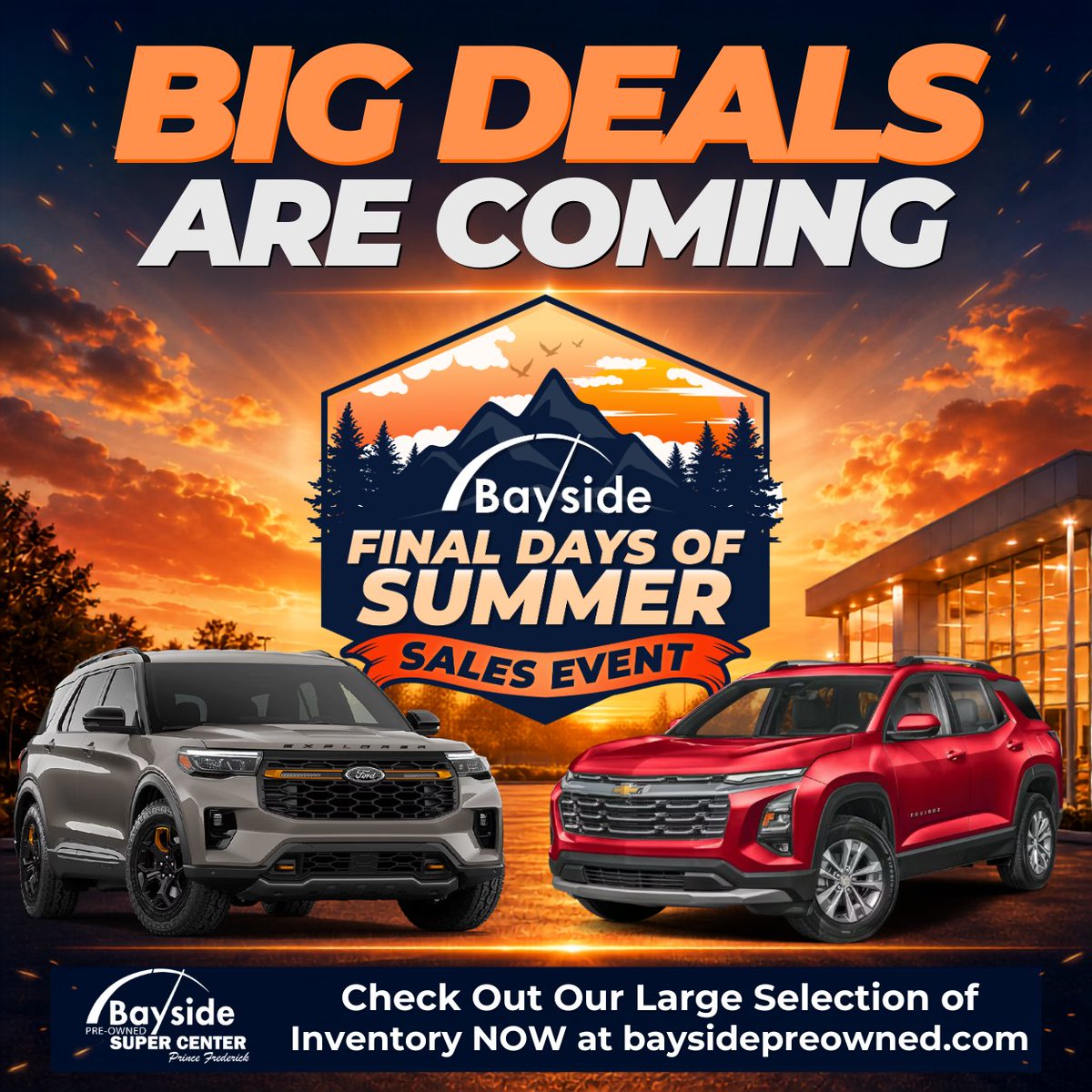 BaysidePreowned's tweet photo. 🚨 Your next vehicle could be waiting... and the BIG DEALS are almost here. 👀 Don't wait—your next ride is just a click away.

📲 410-535-1501
📍120 Auto Dr, Prince Frederick, MD
🖥️ https://t.co/iKYEwJILJ4 https://t.co/oR5STpXSOo