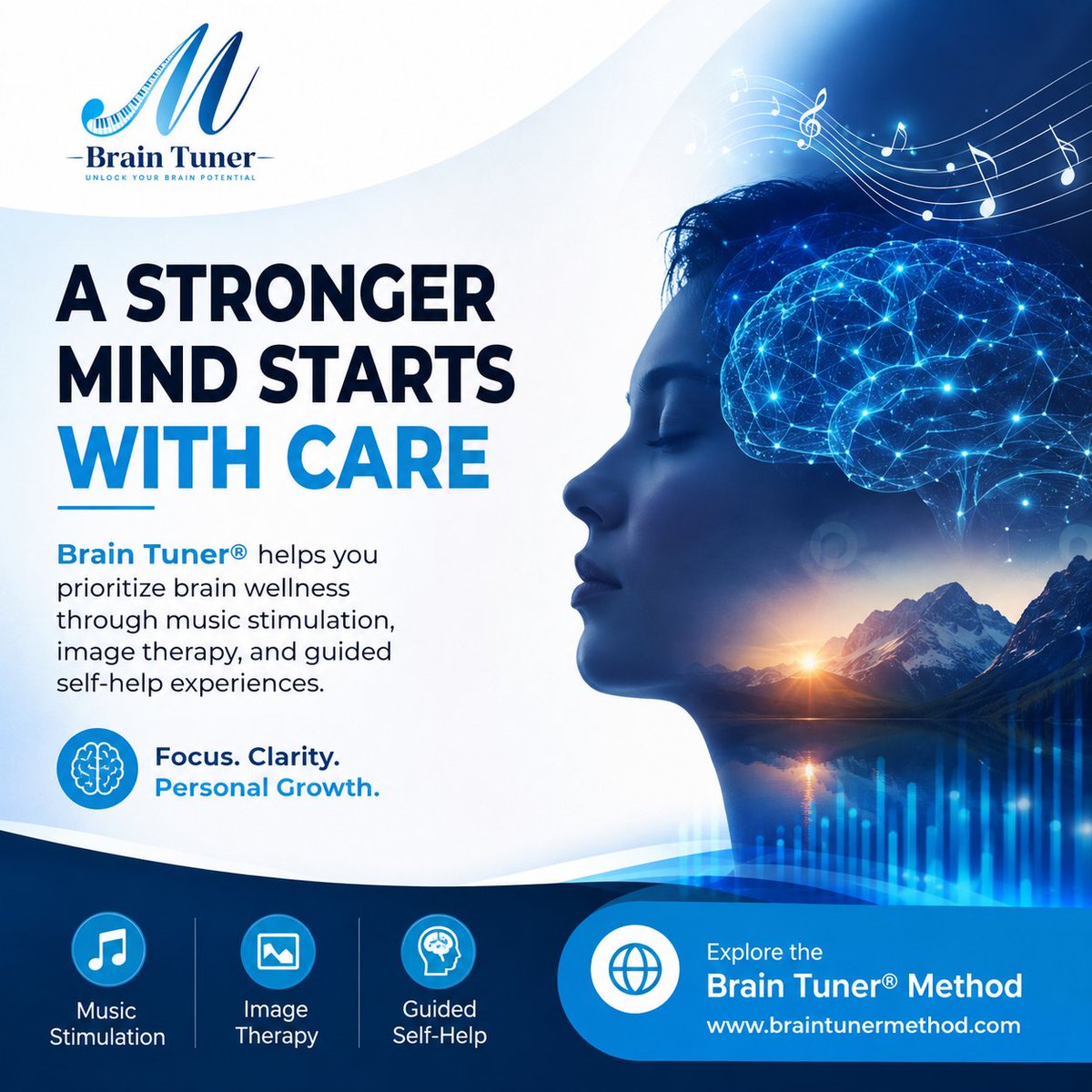 BrainTuneMethod's tweet photo. 🧠 You train your body—don't forget to train your mind.

Brain Tuner® helps support focus, clarity, and personal growth through music stimulation, image therapy, and guided wellness experiences. Start building a stronger mind today.

🌐 https://t.co/HWr7KTc3ka

#BrainHealth https://t.co/8o0zrHgq5T