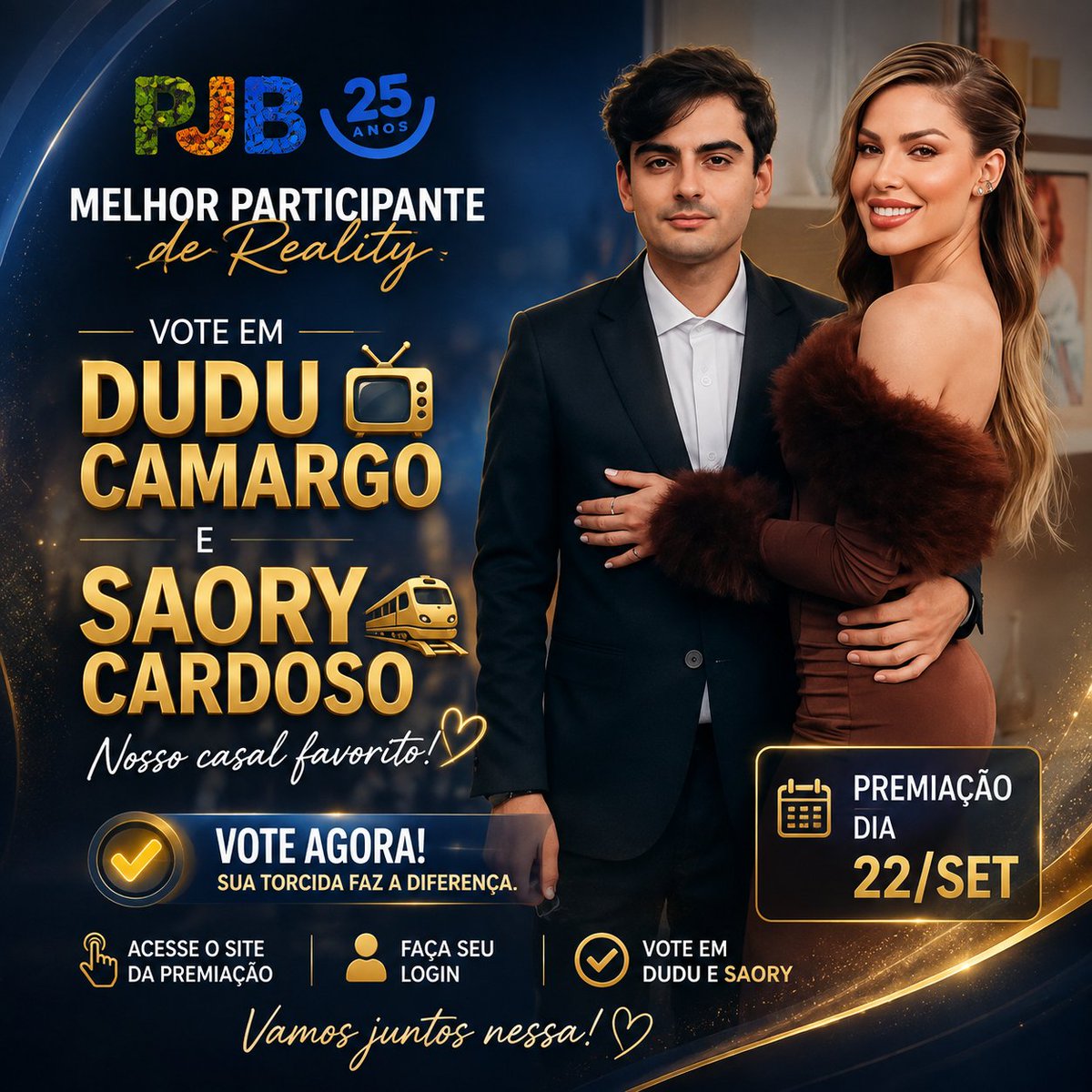 Tradarquente's tweet photo. 🚨 ALERTA, GALERA! 🚨

Hoje é o ÚLTIMO DIA da votação para definir o Top 5! ⏳

Não deixe para depois! Vote AGORA, atualize a página (F5) e vote quantas vezes puder. Vamos colocar Dudu Camargo 📺 e Saory 🚂 entre os finalistas! 🏆💙

https://t.co/QbEJ8A927a https://t.co/aMDIPZOELP