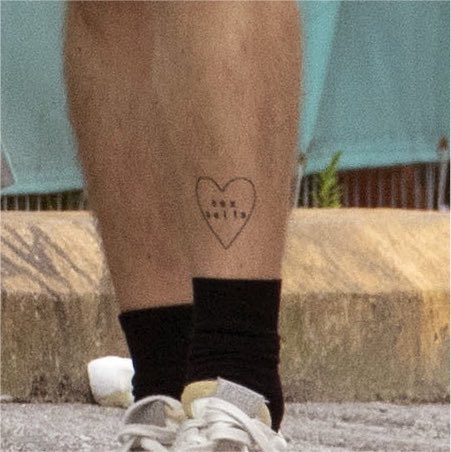 hudconiey's tweet photo. to me his sex sells tattoo is the most cutesy tattoo he's ever done cuz wdym he has a heart on it 😭 https://t.co/QYeZpWUAZQ