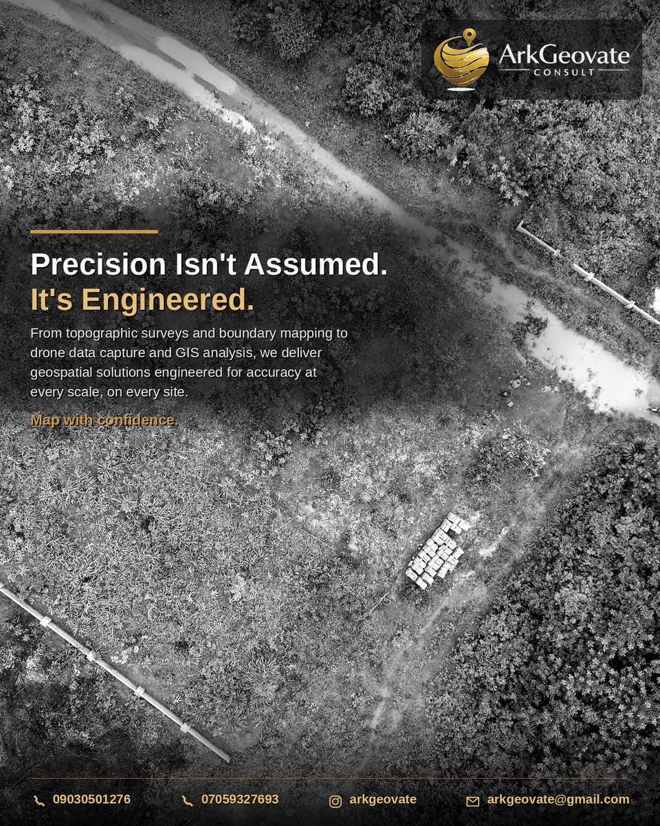 ArkGeovate's tweet photo. ArkGeovate Consult delivers full Geospatial Package for its clients, ensuring that their needs are met 💯

#mapping #gis #surveying #analysis #drone https://t.co/wDJnZVIu92