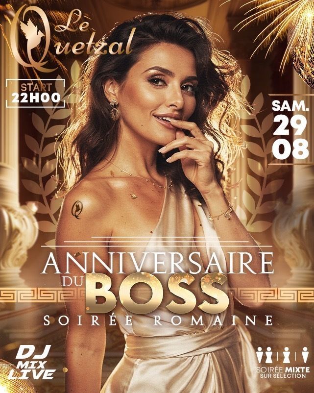 le_Quetzal's tweet photo. L'ANNIVERSAIRE DU BOSS – SOIRÉE ROMAINE 🏛️

Samedi 29 août, le Quetzal célèbre l'anniversaire du Boss !
Pour l'occasion, retrouvez-nous pour une grande Soirée Romaine. 👇🏻

https://t.co/DW7WpA91d4 

#lequetzal #clubprivé #montdemarsan https://t.co/lHg0rrwFnJ