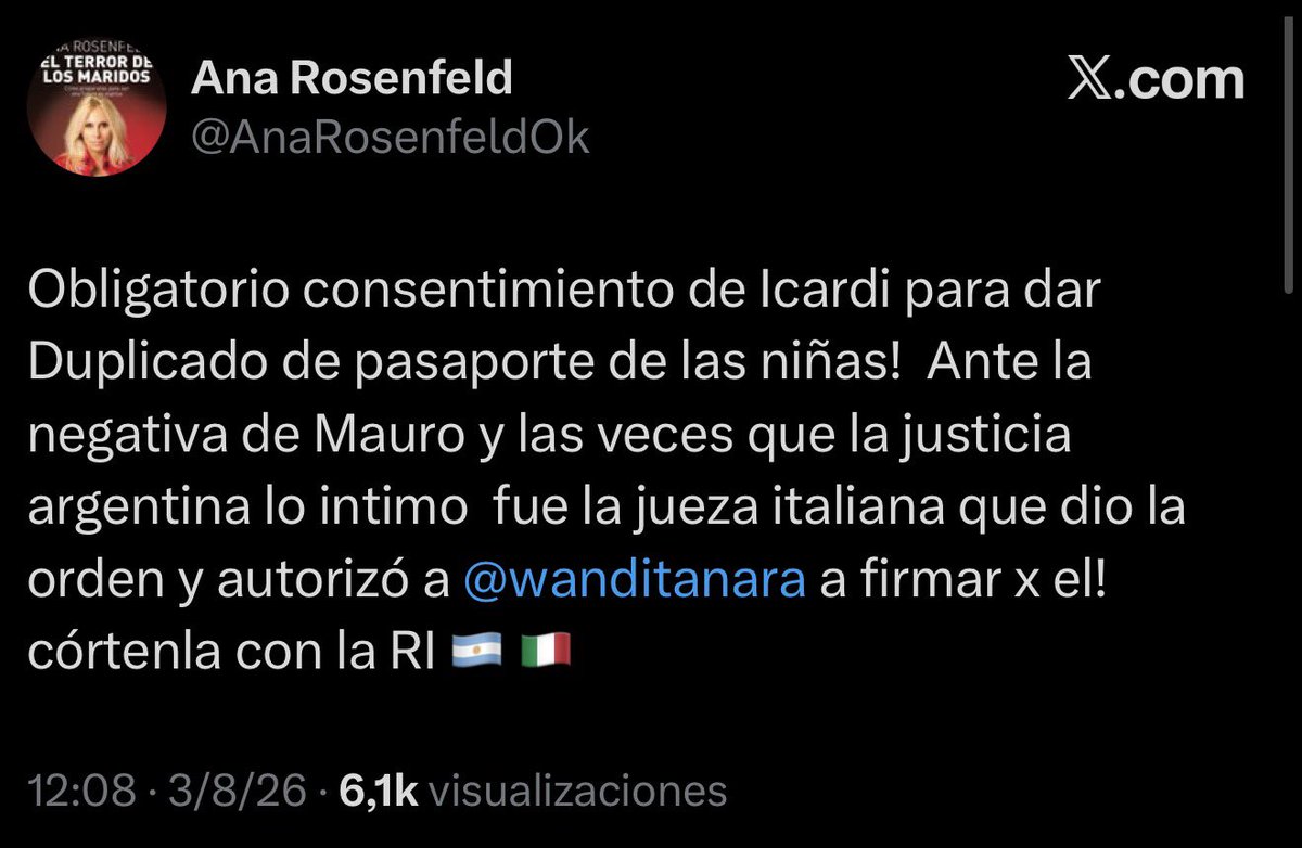 Chinardi_Arg's tweet photo. ¿Por qué la señora reciclada no explica que la restitución internacional (RI) no le quita la custodia a la madre? Lo que establece es una custodia compartida, con 15 días para cada progenitor, y una cuota alimentaria justa, no los $70.000.000 que consiguieron a través de un juez como Hagopito.

Pero claro, eso no vende. Es más rentable instalar que él es el villano. Al final, la única obsesión parece ser la plata: multas, cuotas y gastos.

 #MauroIcardi