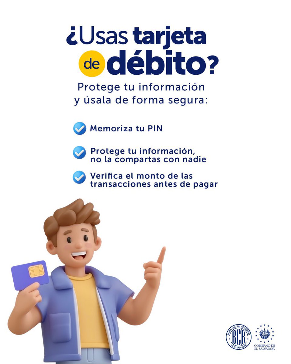 bcr_sv's tweet photo. Te compartimos algunos consejos para proteger tu información al utilizar los canales digitales de pago. ✅ https://t.co/3NsgYjWxvR