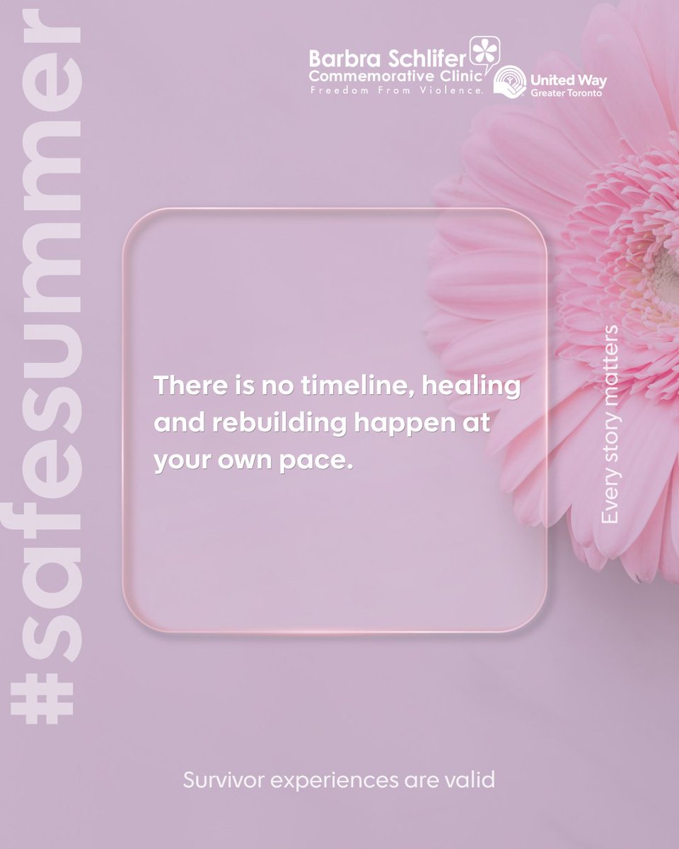 schliferclinic's tweet photo. Rebuilding looks different for everyone. There is no timeline, only your pace.
If you or someone you know is experiencing violence, call 416-323-9149 (option 1) or email intake@schliferclinic.com.
#safesummer https://t.co/Qib7VXAvCD