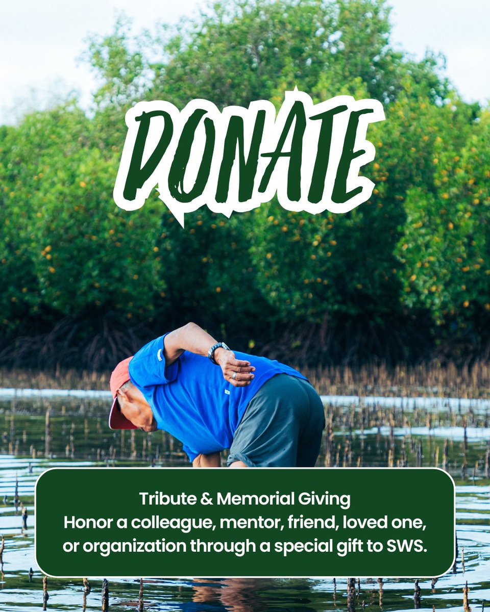 SWS_org's tweet photo. Make a Tribute or Memorial Gift to SWS in recognition of a colleague, mentor, friend, loved one, or organization while supporting the future of wetland science.
Leave a lasting legacy.
Donate: https://t.co/XFoIk6wZkk

#SWS #WetlandScience #GivingBack https://t.co/BE6osAz7Qt