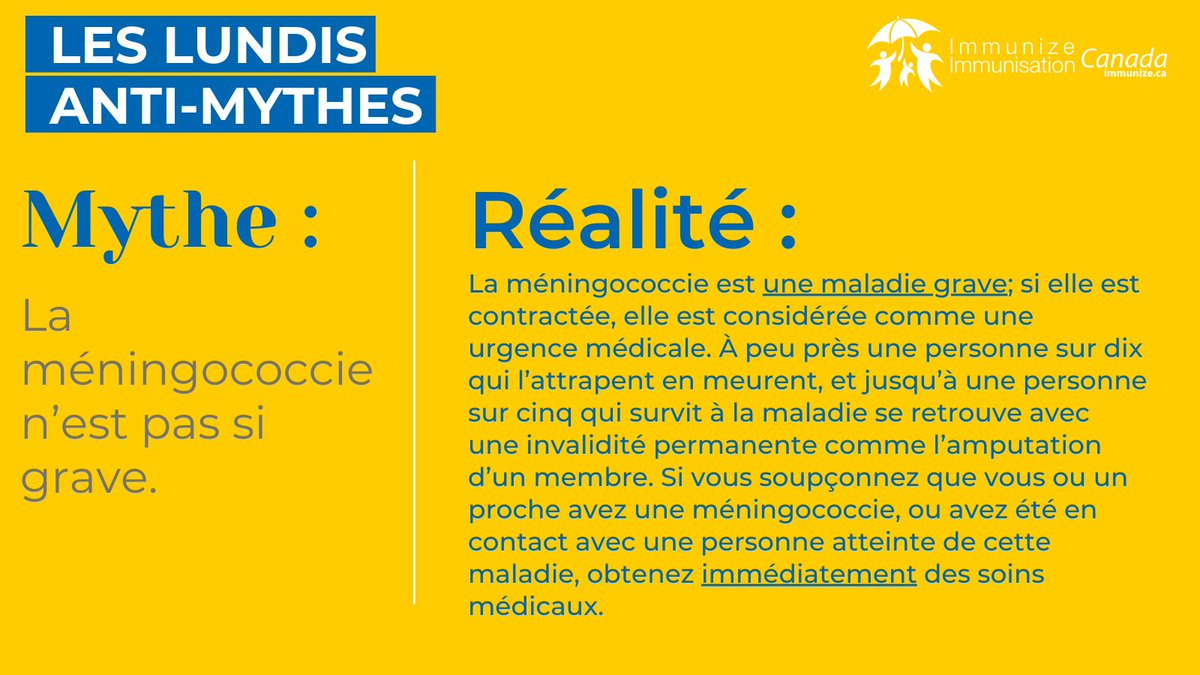 ImmunizedotCa's tweet photo. Aujourd’hui : #LundiAntiMythes! Abordons certaines informations erronées. https://t.co/Yt6VIc8ttJ #LHeureEstVenue #LaPréventionNAttendPas #méningocoque #LesVaccinsÇaMarche #LesVaccinsSauventDesVies #FaitesVousVacciner #EnsembleContreLaDésinformation #NIAM2026 https://t.co/PNkCTT2Efi