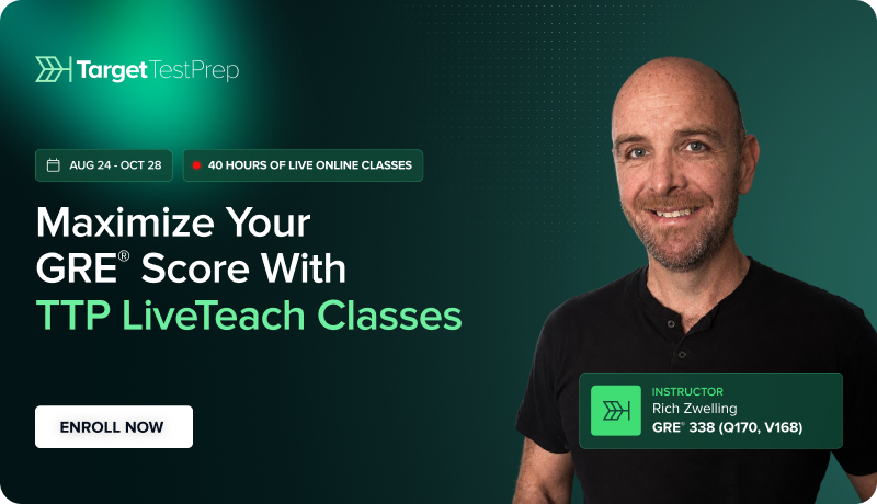 GREPrepClub's tweet photo. Live Teach with top #GRE Expert Rich Zwelling
Lock in an elite score with a LiveTeach online course taught by industry-recognized GRE teachers + 6 months of access to #TTP Self-Study included!
Starting on Mon, Aug. 24th
https://t.co/7a8jHEeXaM #PrepClubforGRE #GREPrep #StudyGRE https://t.co/GBvWynQnmj