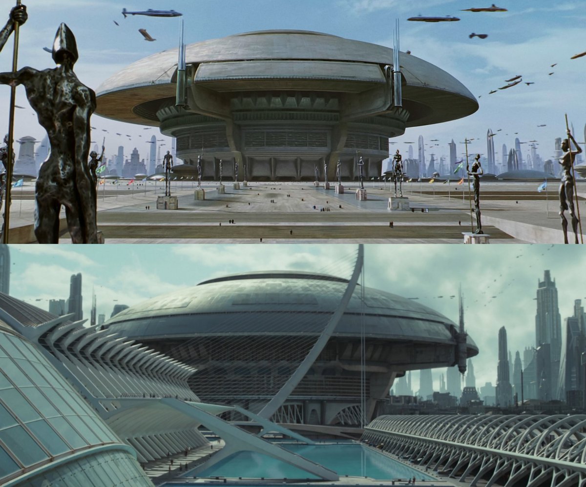 AlanIssacE's tweet photo. La Rotonda del Senado en AOTC vs Andor S2 🌌🏛️✨
Me encanta cómo Andor modernizó la arquitectura manteniendo intacta la esencia visual de las precuelas 👀🔥 https://t.co/vIY32l5iWz